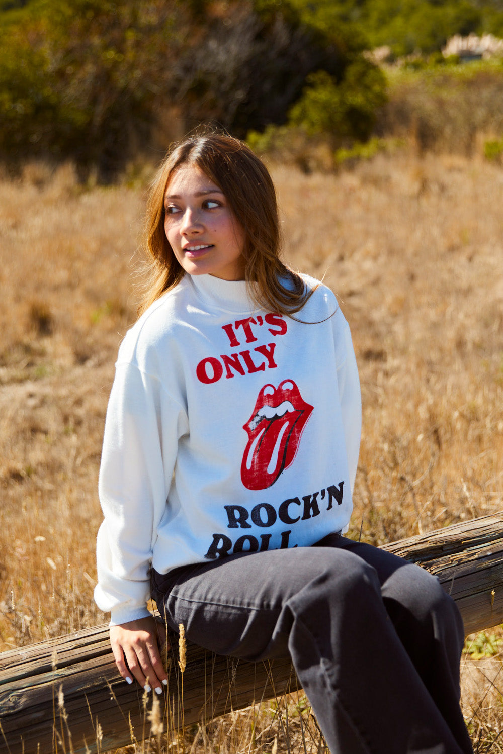 The Rolling Stones "it’s Only Rock N' Roll" Sweater in White view 3 - Rolling Stones Sweater Women'S (top)