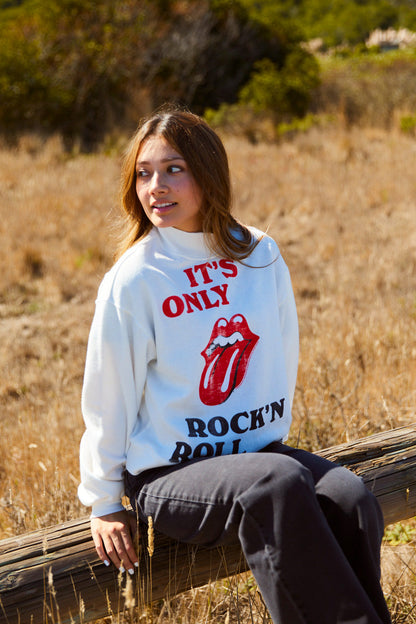 The Rolling Stones "it’s Only Rock N' Roll" Sweater in White view 3 - Rolling Stones Sweater Women'S (top)