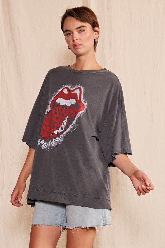 The Rolling Stones Thru and Thru Oversized Tee view 2 - Relaxed Fit - Rolling Stones Tee Shirts (top)