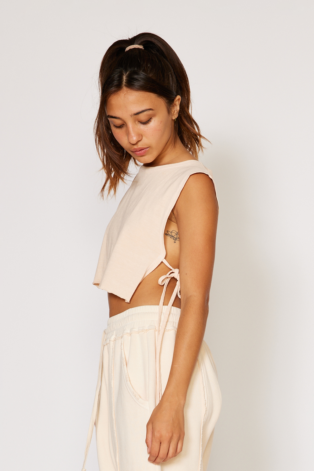 The Tie Tank Ivory Rose view 8 (top) - tankini, tankless water heater, tank top - shop at us.meeeshop