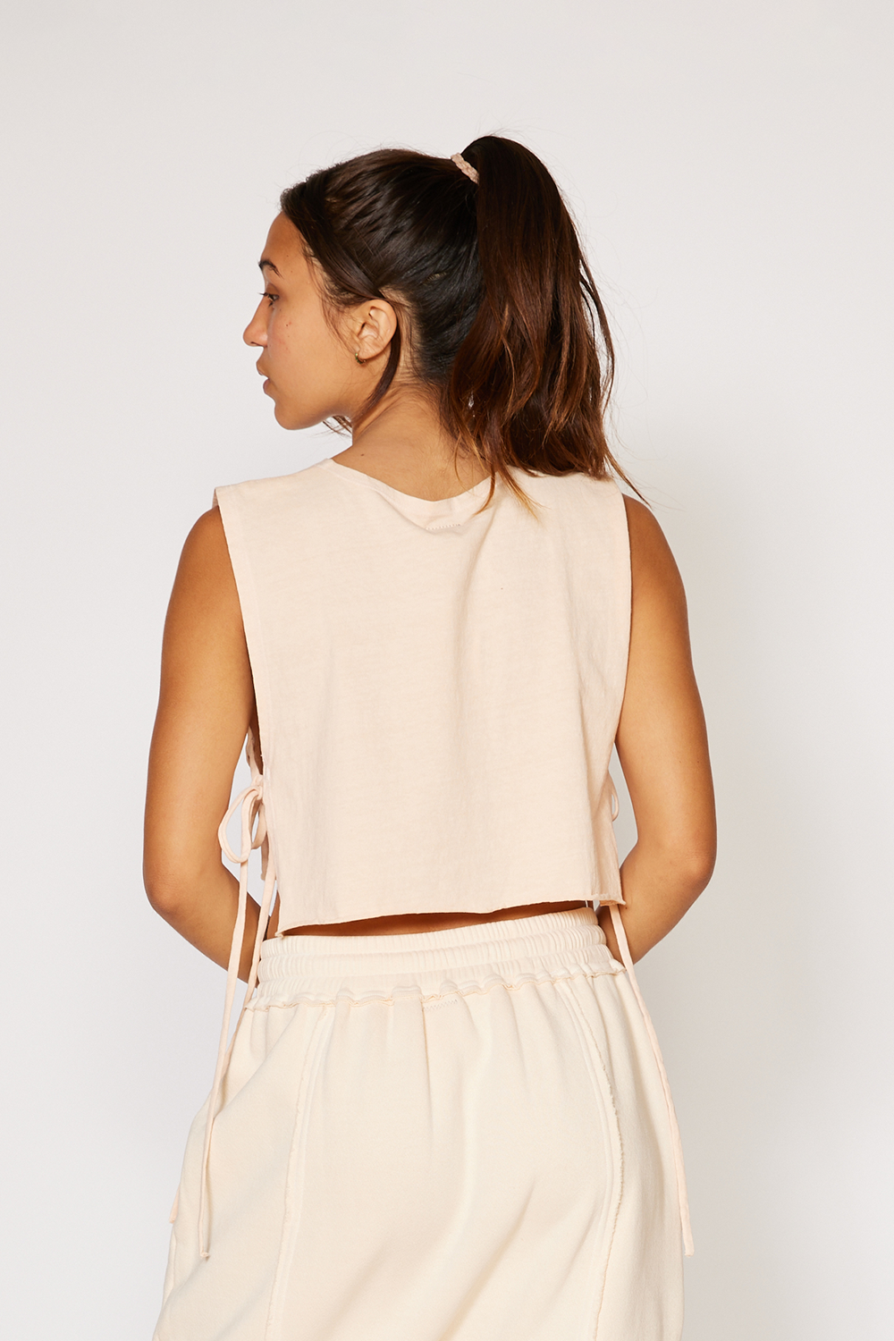 The Tie Tank Ivory Rose view 9 (top) - tankini, tankless water heater, tank top - shop at us.meeeshop