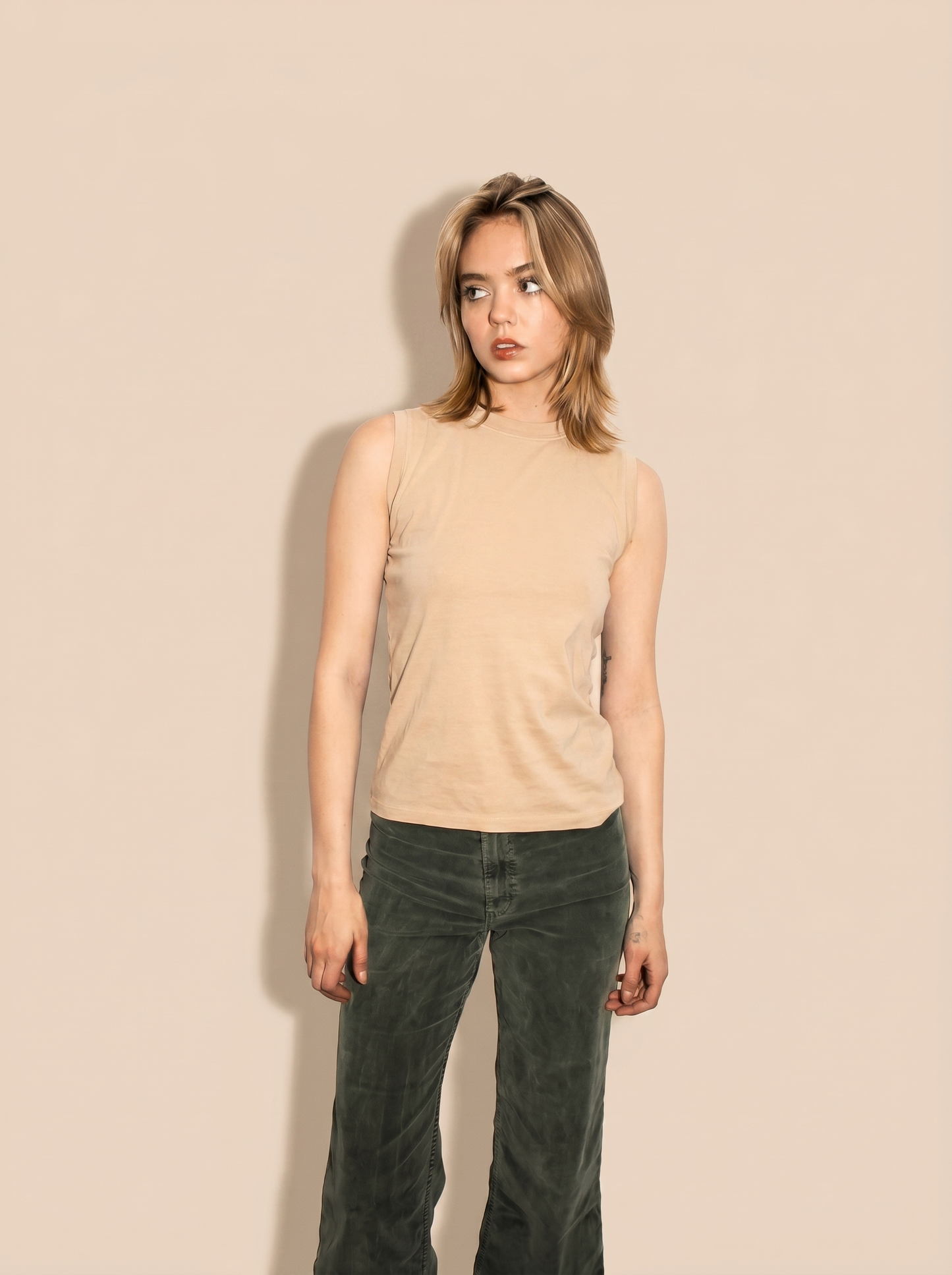 The Tunic Tank - Bone in M view 3 - Tank Bone (top)