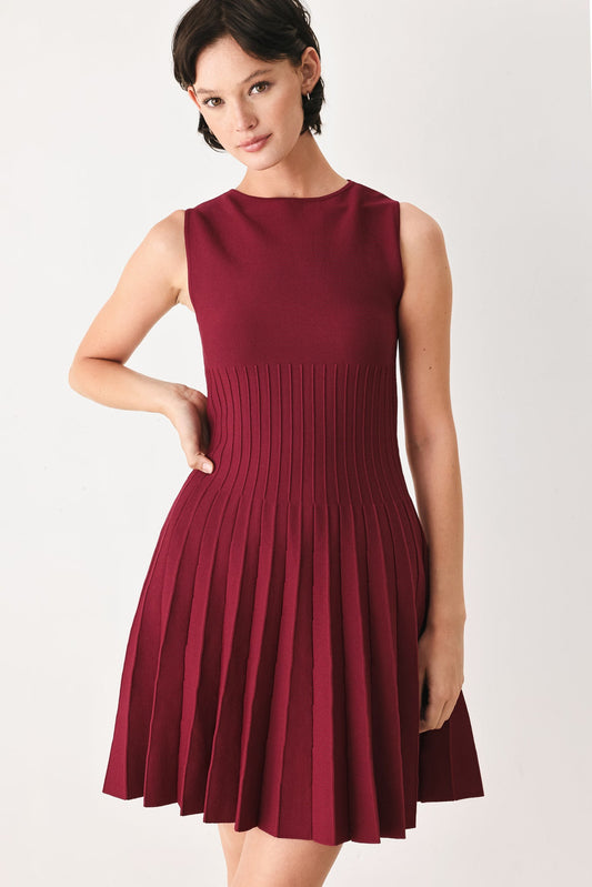 The Weekend Estate Sweater Knit Mini Dress in BURGUNDY view 2 - Fall Wardrobe Essential - Dress Sweater