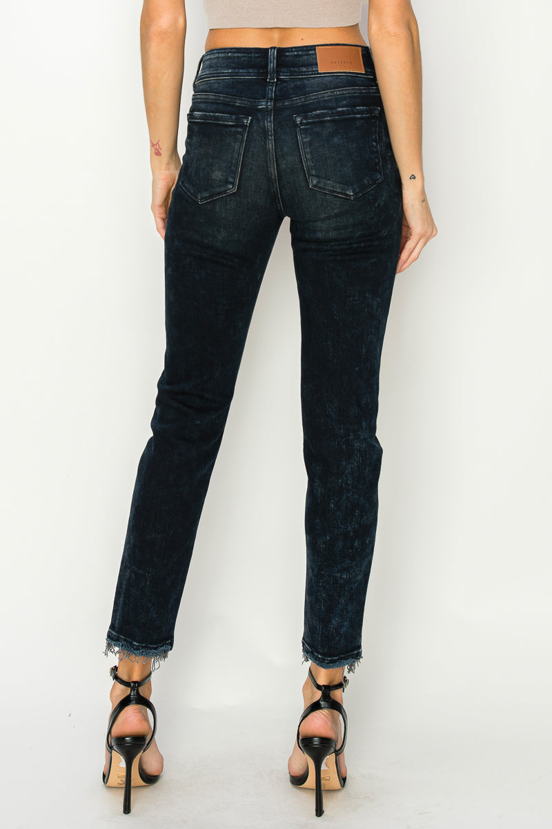 Thea Mid Rise Cigarette Jeans in 7 (27) view 4 (bottom)