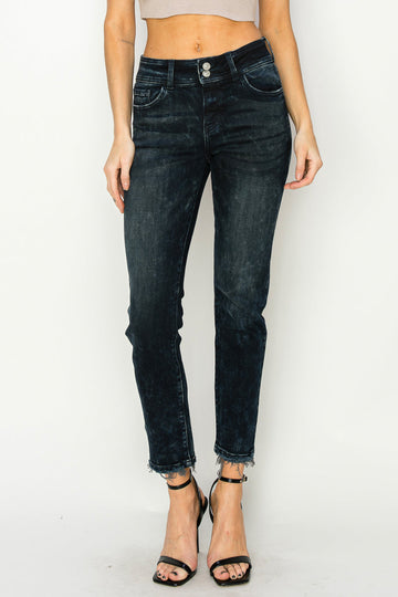 Thea plus Mid Rise Cigarette Jeans in P-18 view 2 (bottom)