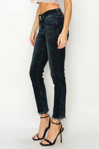 Thea plus Mid Rise Cigarette Jeans in P-20 view 3 (bottom)