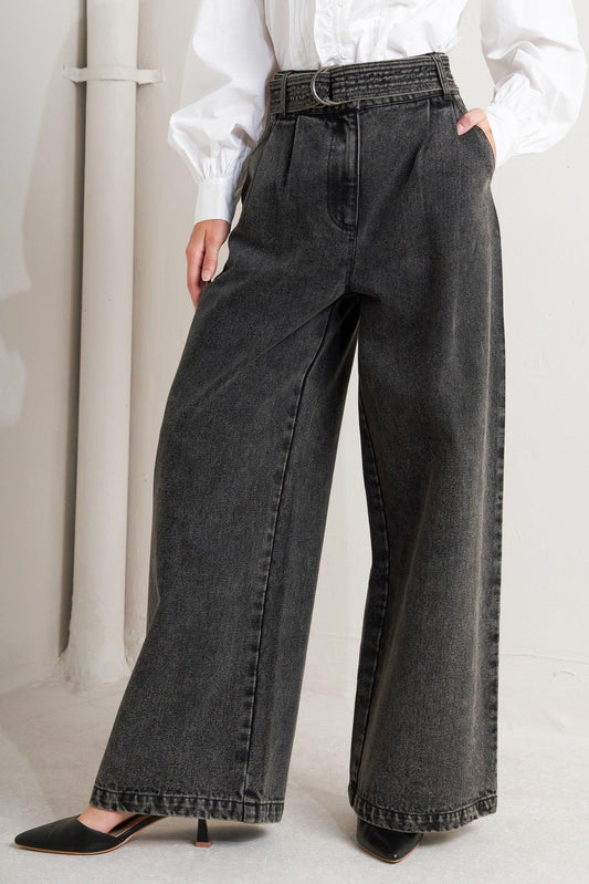 Think of Me Denim Pants in CHARCOAL - Thin Denim Pants (bottom)