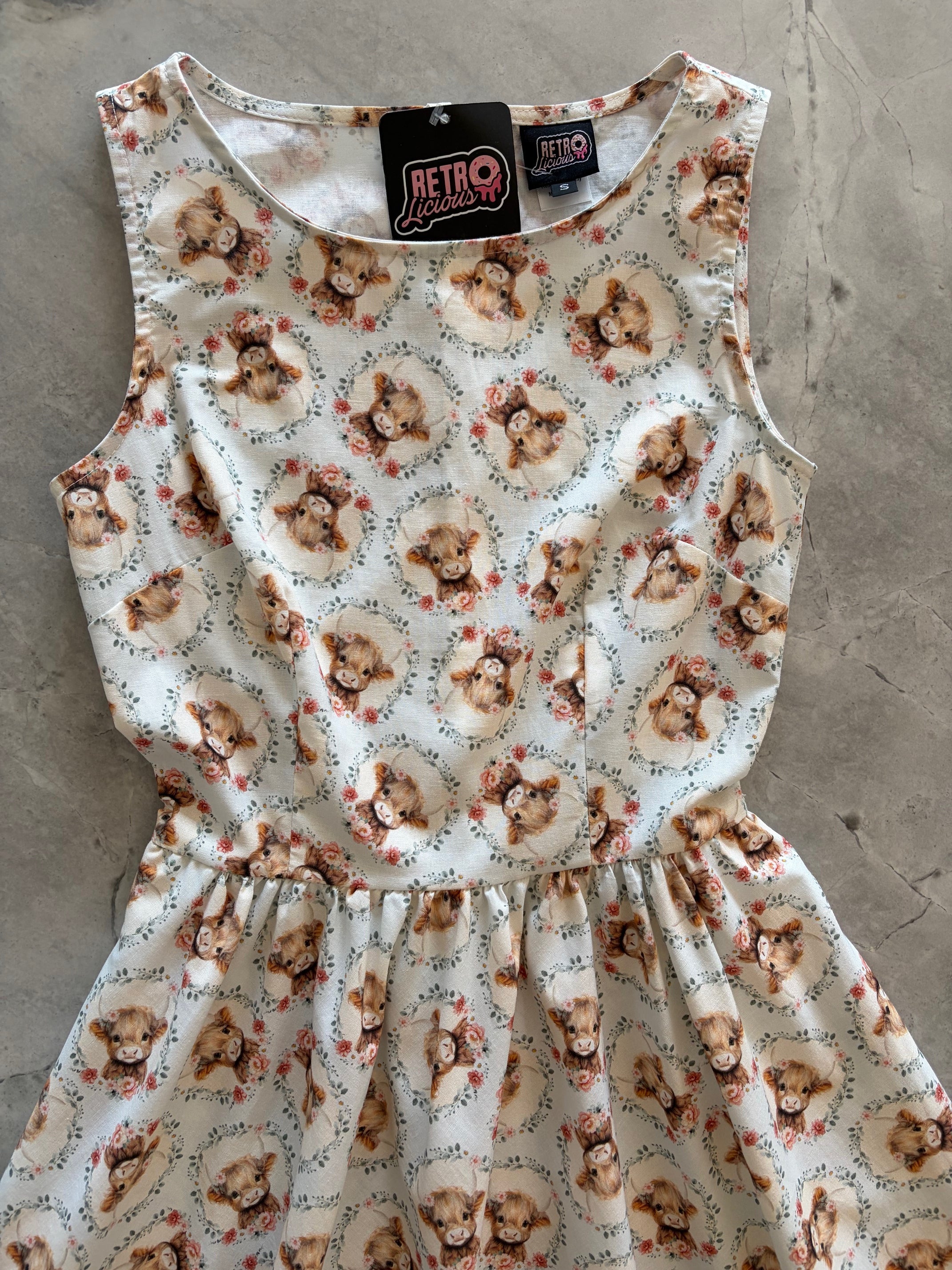 Till the Cows Come Home Vintage Dress L view 4 (dress) - vintage dress, home vintage dress - shop at us.meeeshop