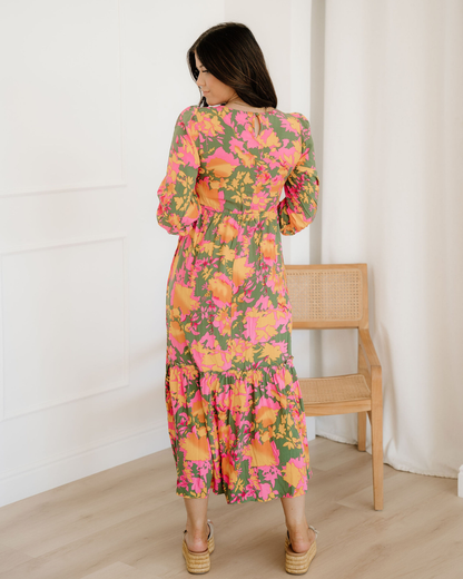 tinsley floral puff Tinsley Floral Puff Sleeve Smocked Bodice Frill Tiered Dress view 9 (dress) - shop at us.meeeshop