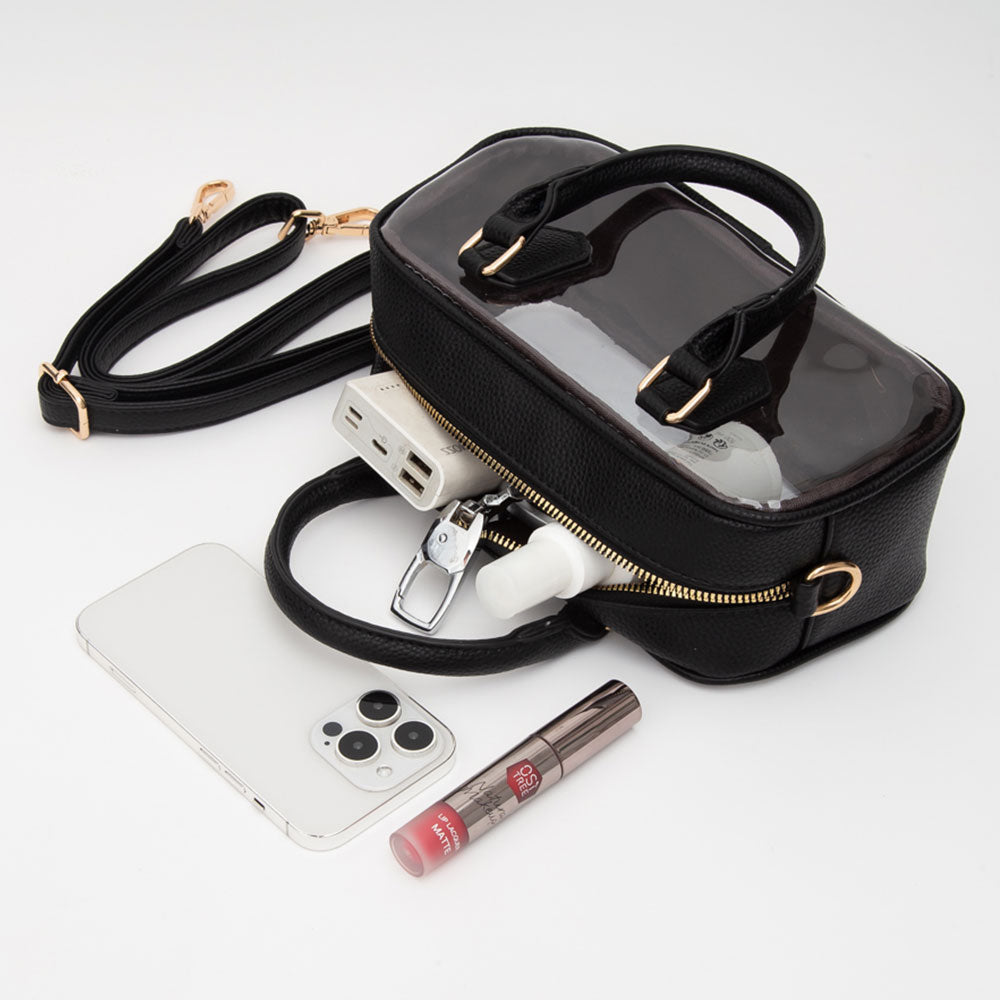 Transparent Structured Top Handle Handbag / Crossbody Bag view 64 - Bag Top
