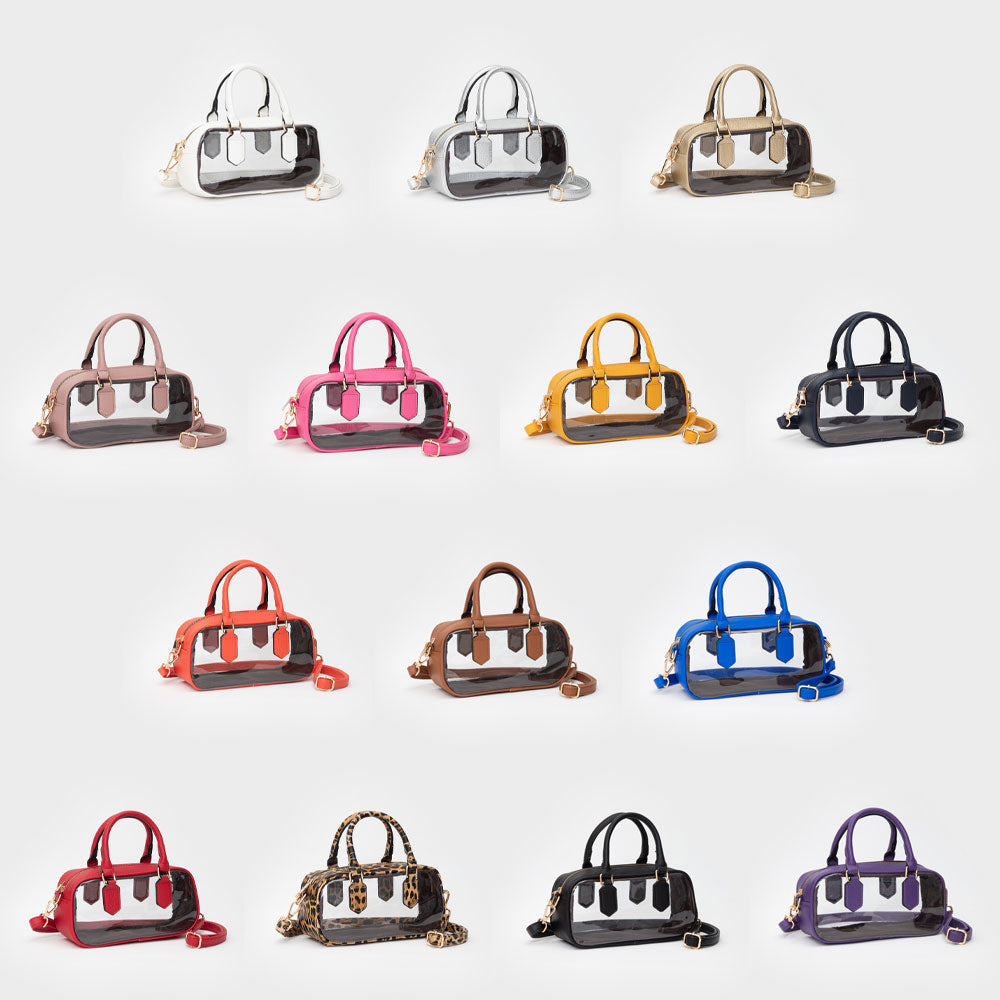 Transparent Structured Top Handle Handbag / Crossbody Bag view 65 - Bag Top