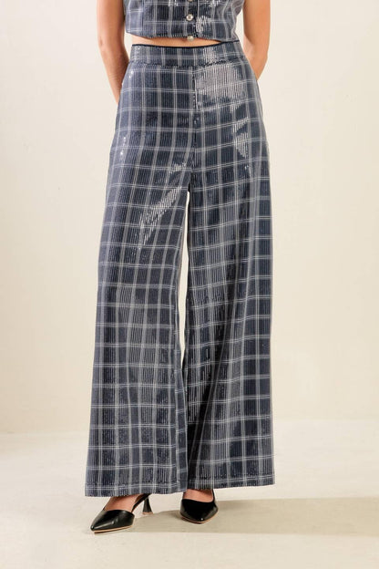 Traveling Far Navy Sequin Pants in NAVY (bottom)