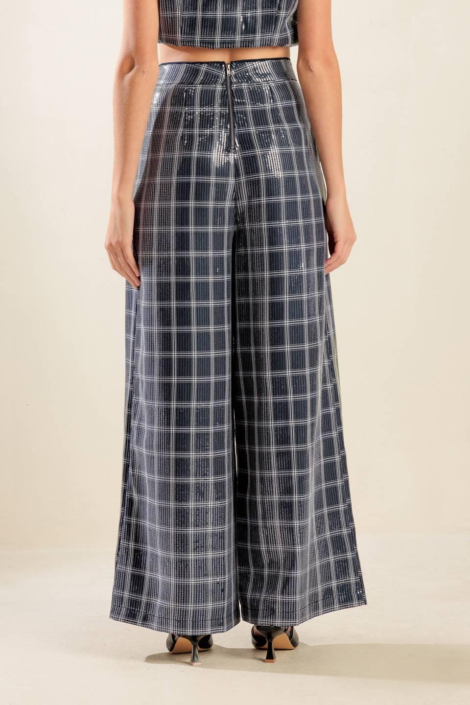 Traveling Far Navy Sequin Pants in NAVY view 2 (bottom)