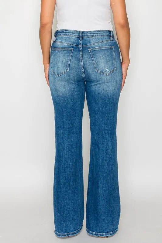 Trendsi Bytos Full Size Distressed High Rise Jeans with Pockets in Medium view 9 - High-Waisted - But Jeans (bottom)