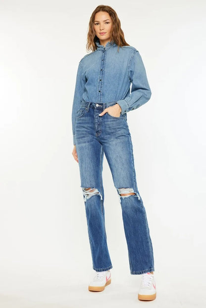 Trendsi Kancan Ultra High Rise 90's Boyfriend Jeans in MEDIUM - High-Waisted - Kancan Ultra High Rise Jeans (bottom)
