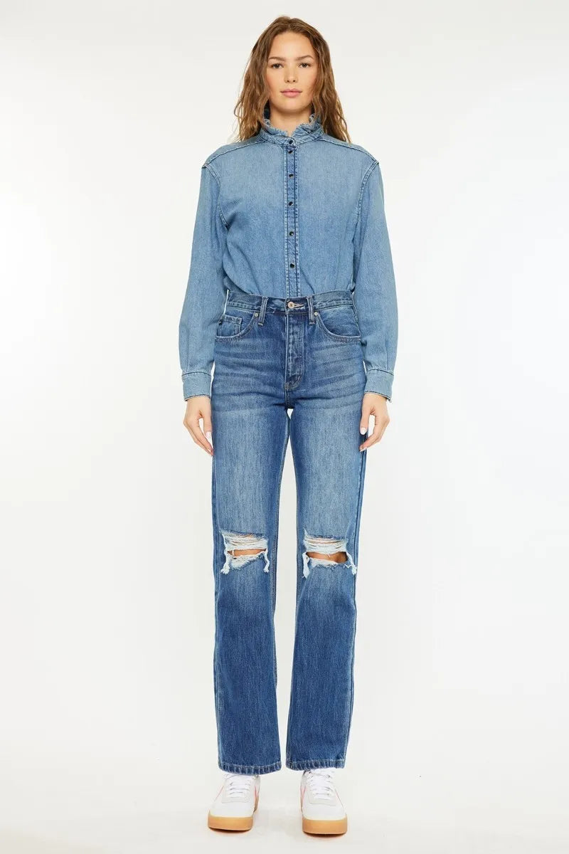 Trendsi Kancan Ultra High Rise 90's Boyfriend Jeans in MEDIUM view 3 - High-Waisted - Kancan Ultra High Rise Jeans