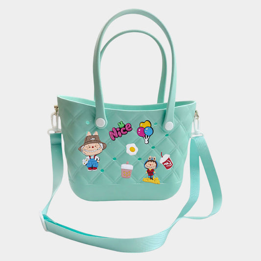 Trendy Silicone Personalized Charm Handbag / Crossbody Bag in Green view 2 - Trendy Silicone Bag