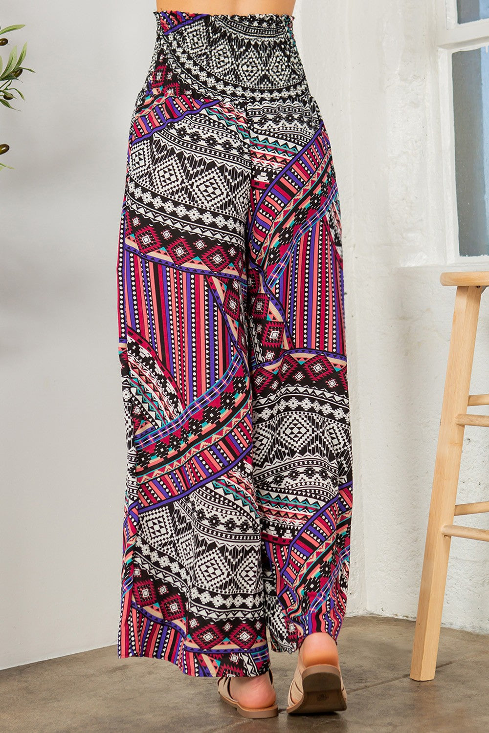 Tribal Print Wide Leg Pants view 10 - Tribal Print Pants Womens (bottom)
