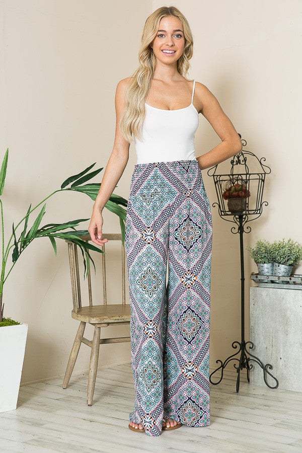 Tribal Print Wide Leg Pants view 13 - Tribal Print Pants Womens (bottom)