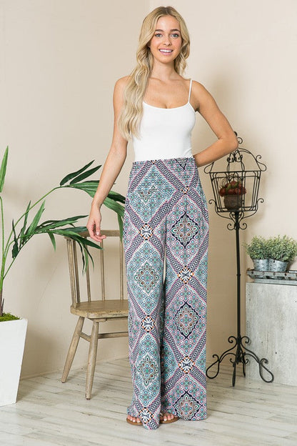 Tribal Print Wide Leg Pants view 13 - Tribal Print Pants Womens (bottom)