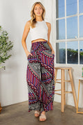 Tribal Print Wide Leg Pants Multicolor (bottom) - tribal print pants womens, tribal print pants men, az - shop at us.meeeshop