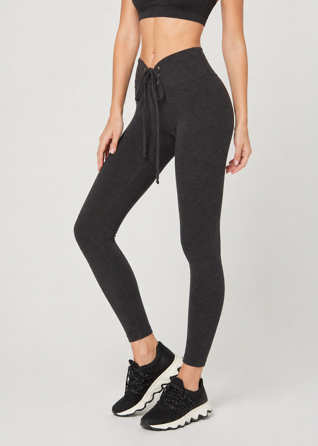 Trophy Yoga All Tied up Leggings Made in USA in Black view 7 - All Tied Up Company (bottom)