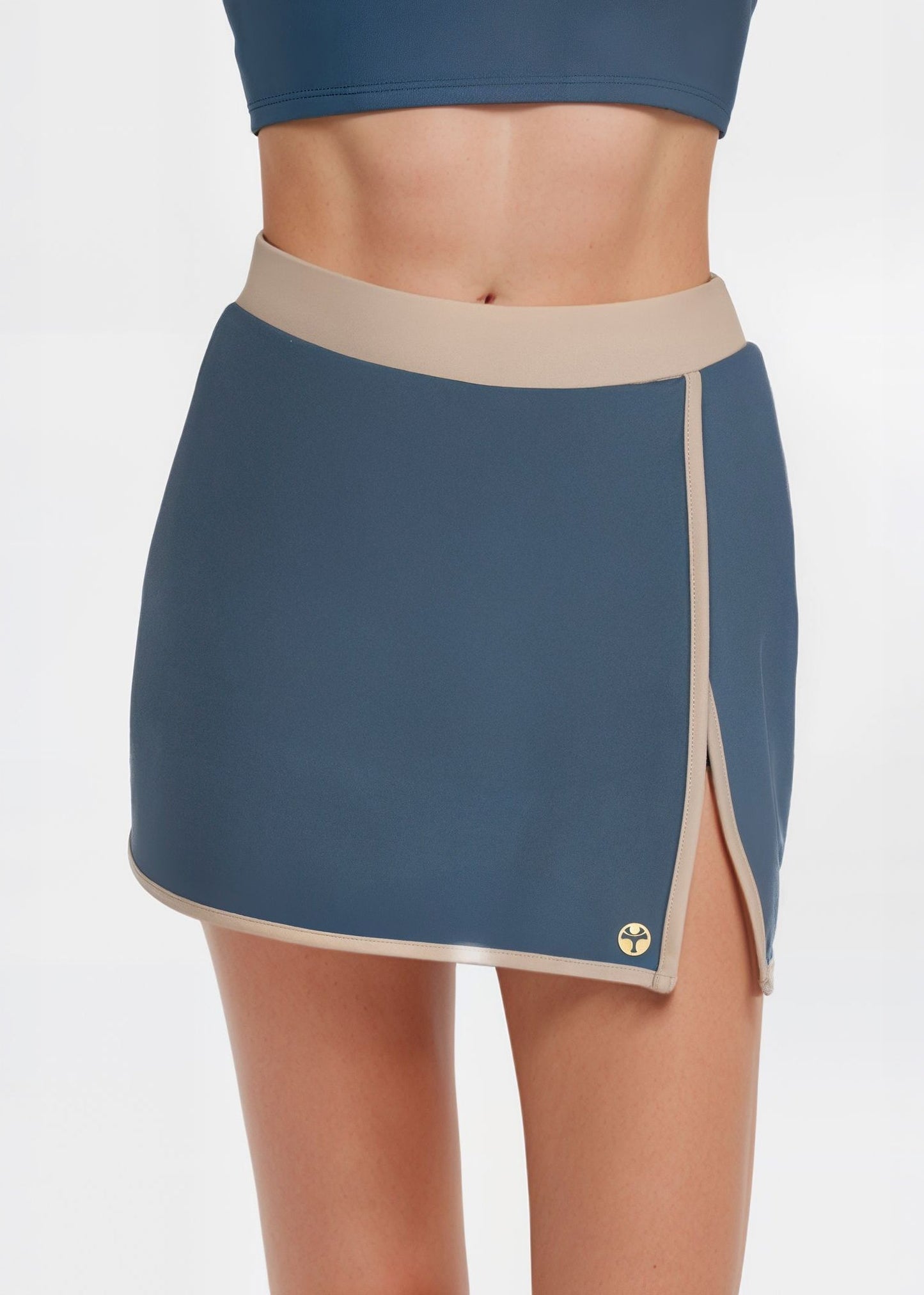 Trophy Yoga Built-in Shorts Golf Skirt Made in USA in Olive view 4 - Built In Shorts Skirt (bottom)
