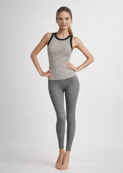 Trophy Yoga Heather Pocket Leggings Made in USA in Heather Gray view 12 - Made Usa (bottom)