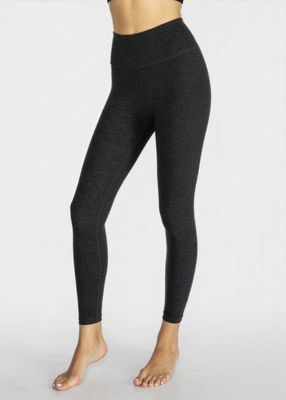 Trophy Yoga High Waisted Yoga Leggings Made in USA in CHARCOAL/HEATHER view 2 - High-Waisted - Us High Waisted Bikini