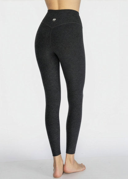 Trophy Yoga High Waisted Yoga Leggings Made in USA in CHARCOAL/HEATHER view 5 - High-Waisted - Us High Waisted Bikini