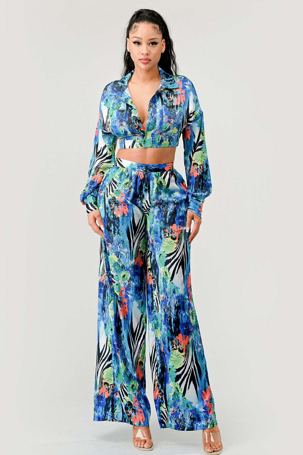 Tropical Mirage Palazzo Set - MeeeShop Women's Fashion