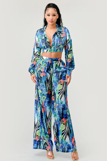 Tropical Mirage Palazzo Set - MeeeShop Women's Fashion