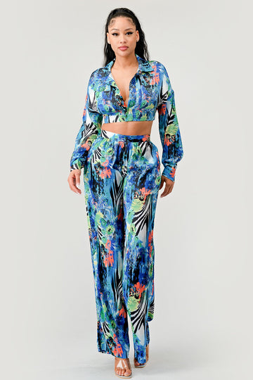 Tropical Mirage Palazzo Set - MeeeShop Women's Fashion