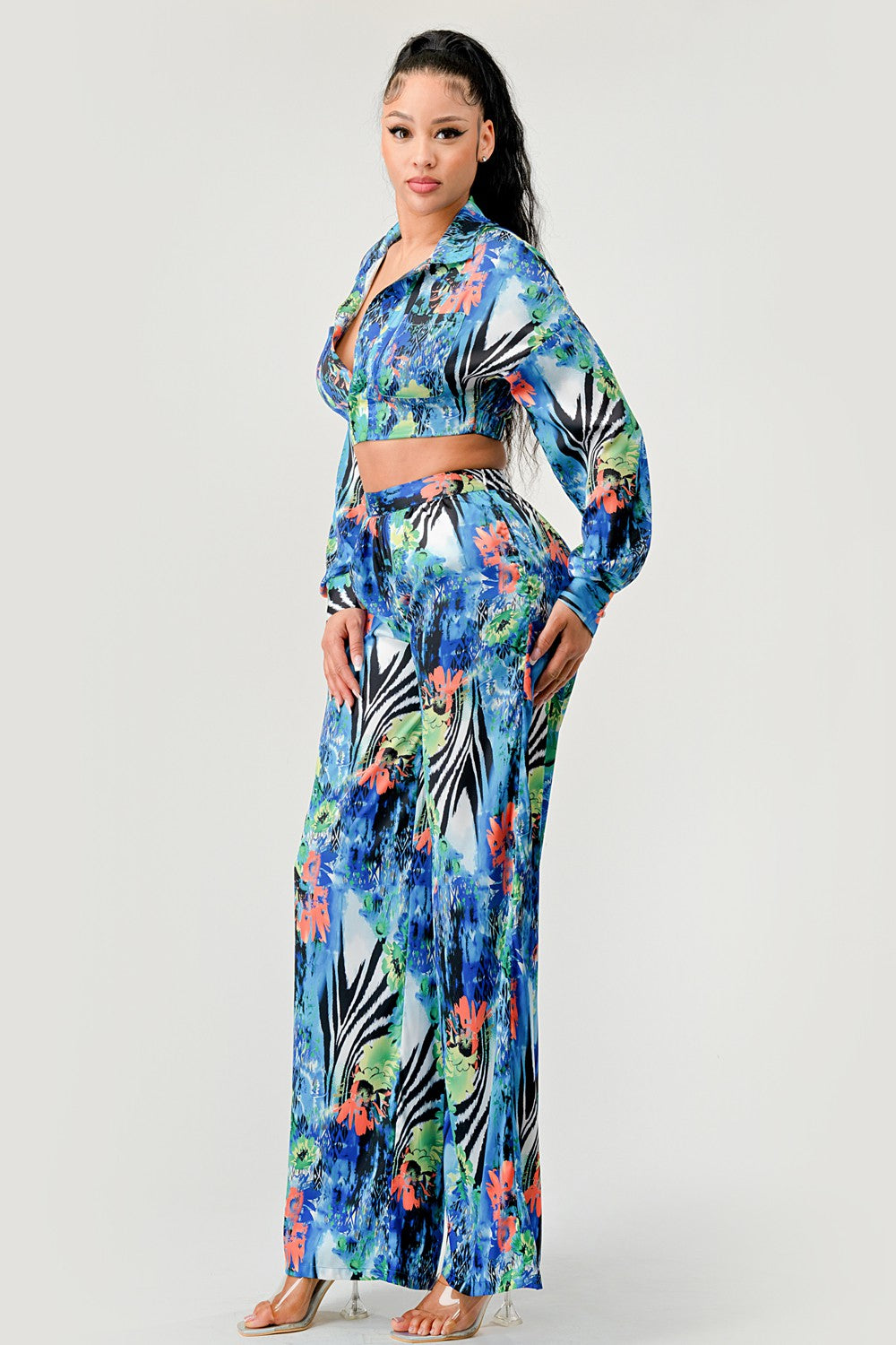 Tropical Mirage Palazzo Set - MeeeShop Women's Fashion