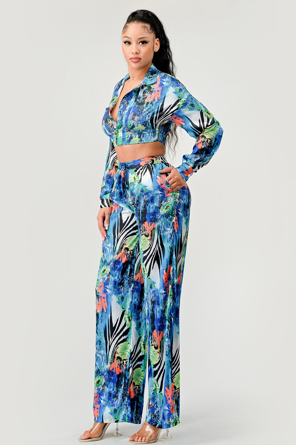 Tropical Mirage Palazzo Set - MeeeShop Women's Fashion