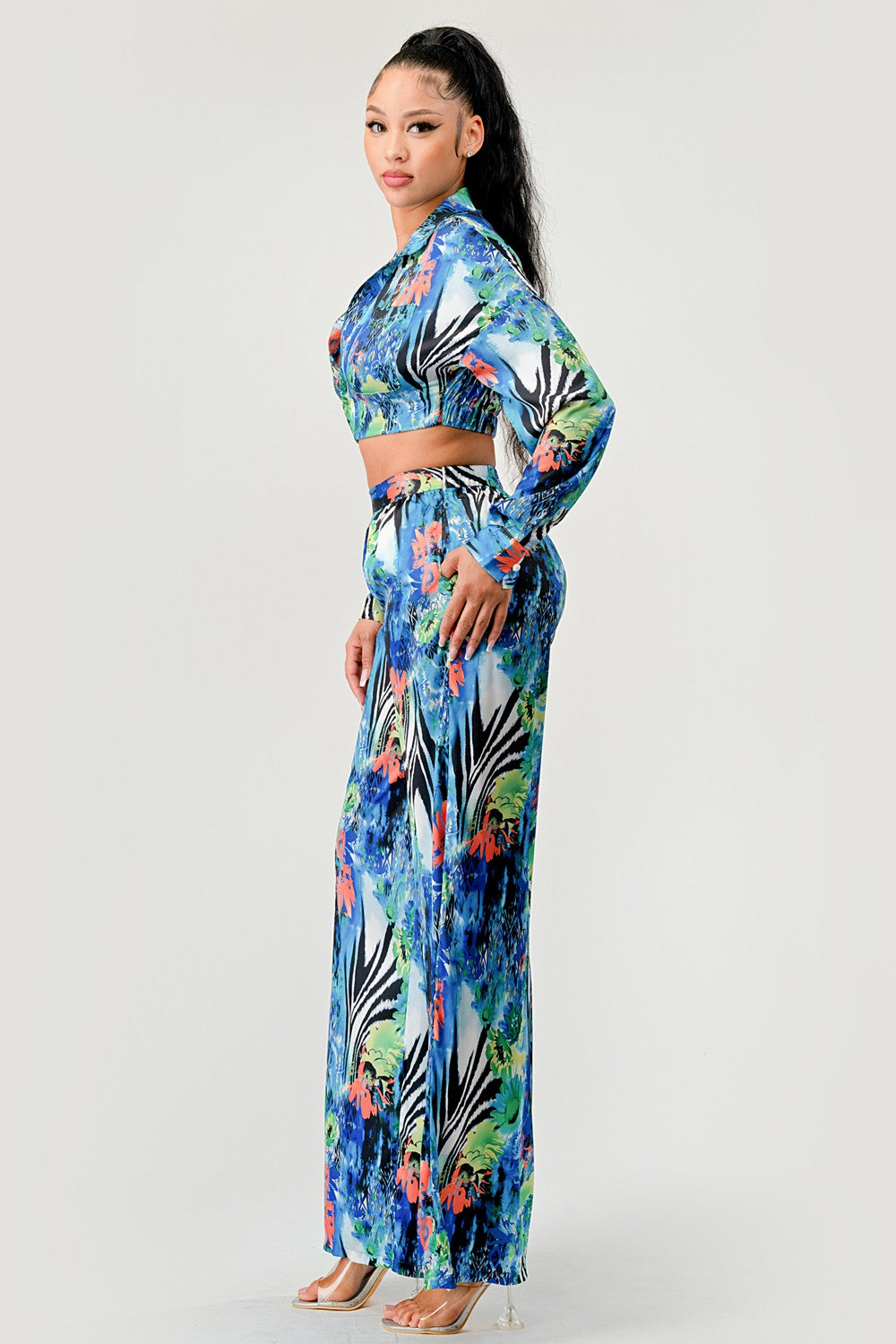 Tropical Mirage Palazzo Set - MeeeShop Women's Fashion
