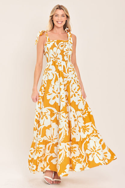 Tropically Yours Woven Maxi Dress in BLUE view 2 - Yours Tropical Dress