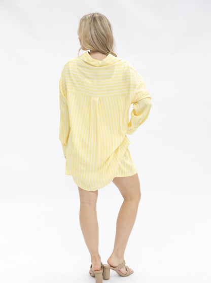 Trouser Shorts, Yellow Stripes in Yellow view 7 - Trouser Shorts Striped (bottom)