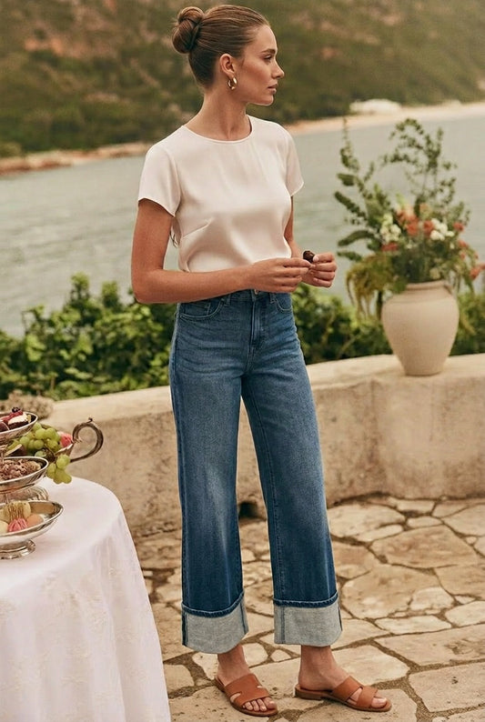 Tummy Control High Rise A-wide Jeans in 3 (25) - High-Waisted - Tummy Control Jeans For Women (bottom)