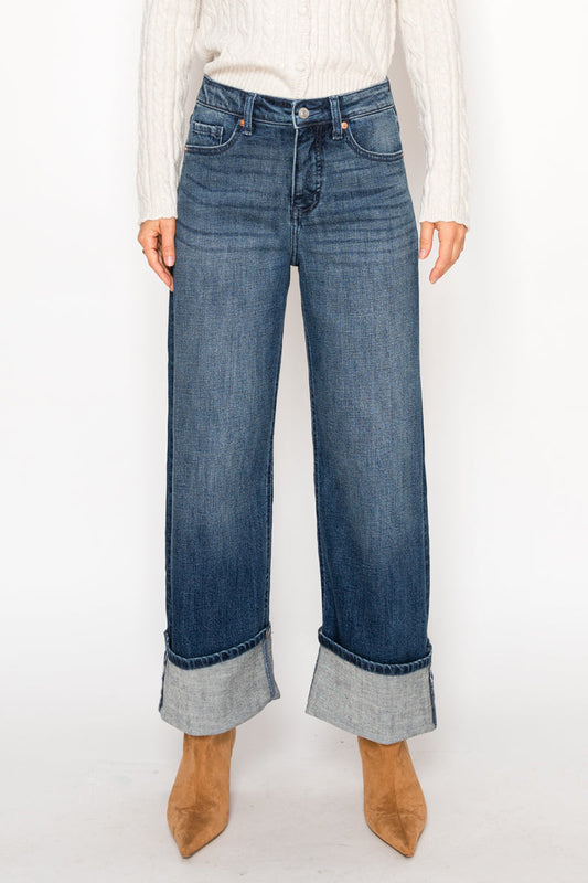 Tummy Control High Rise A-wide Jeans in 5 (26) view 2 - High-Waisted - Tummy Control Jeans For Women (bottom)