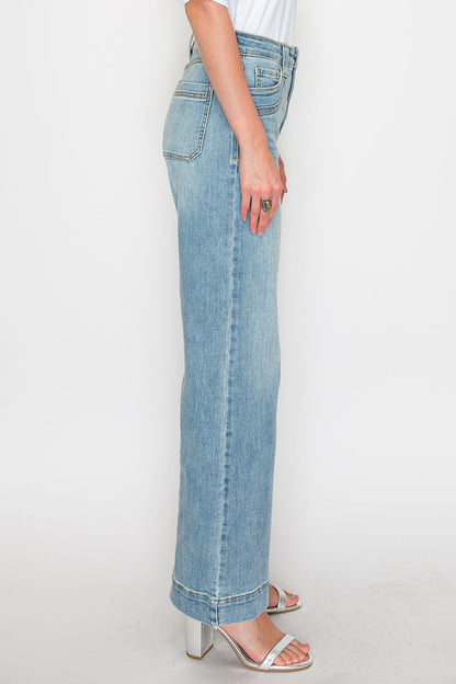 Tummy Control High Rise A-wide Leg Fit Jeans in 7 (27) view 4 - High-Waisted - Tummy Control Jeans For Women (bottom)
