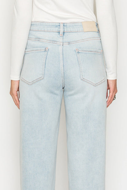 Tummy Control High Rise Modal Fabric Pink Thread Straight Jeans view 10 - High-Waisted - Tummy Control Jeans For Women