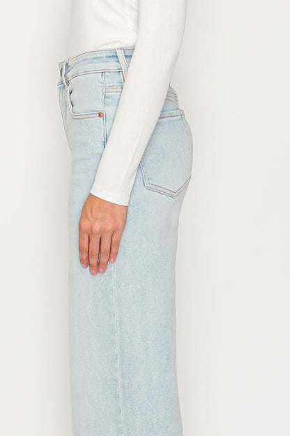 Tummy Control High Rise Modal Fabric Pink Thread Straight Jeans view 9 - High-Waisted - Tummy Control Jeans For Women