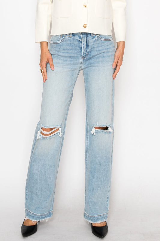 Tummy Control High Rise Relaxed Straight Leg Jean in 3 (25) view 2 - High-Waisted - Tummy Control Jeans (bottom)