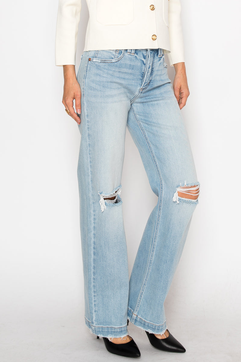 Tummy Control High Rise Relaxed Straight Leg Jean in 5 (26) view 3 - High-Waisted - Tummy Control Jeans (bottom)
