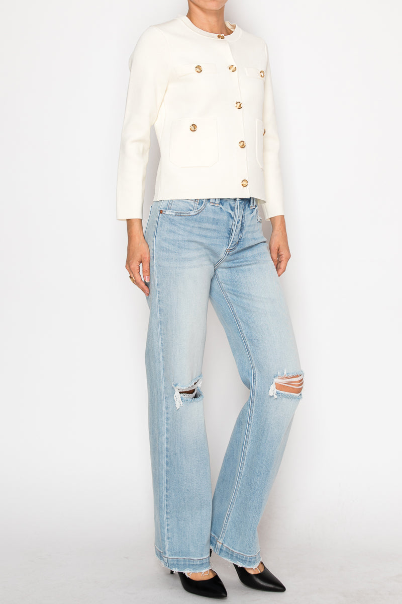 Tummy Control High Rise Relaxed Straight Leg Jean in 11 (29) view 6 - High-Waisted - Tummy Control Jeans (bottom)