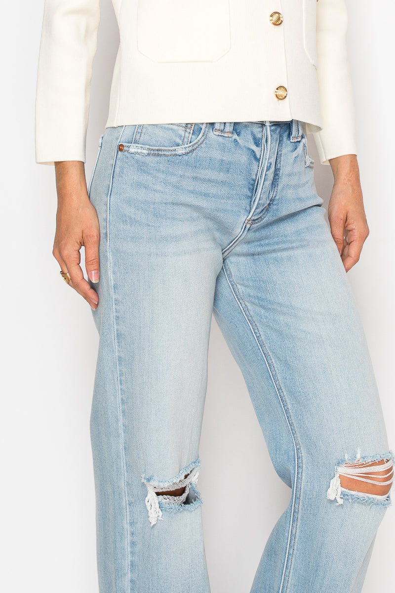 Tummy Control High Rise Relaxed Straight Leg Jean 15 (31) view 8 (bottom) - tummy control jeans, tummy  - shop at us.meeeshop