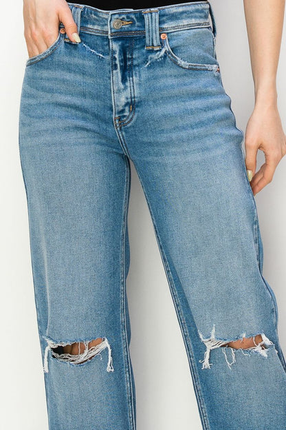 Tummy Control High Rise Relaxed Straight Leg Jeans in 3 (25) view 2 - High-Waisted - Tummy Control Jeans For Women
