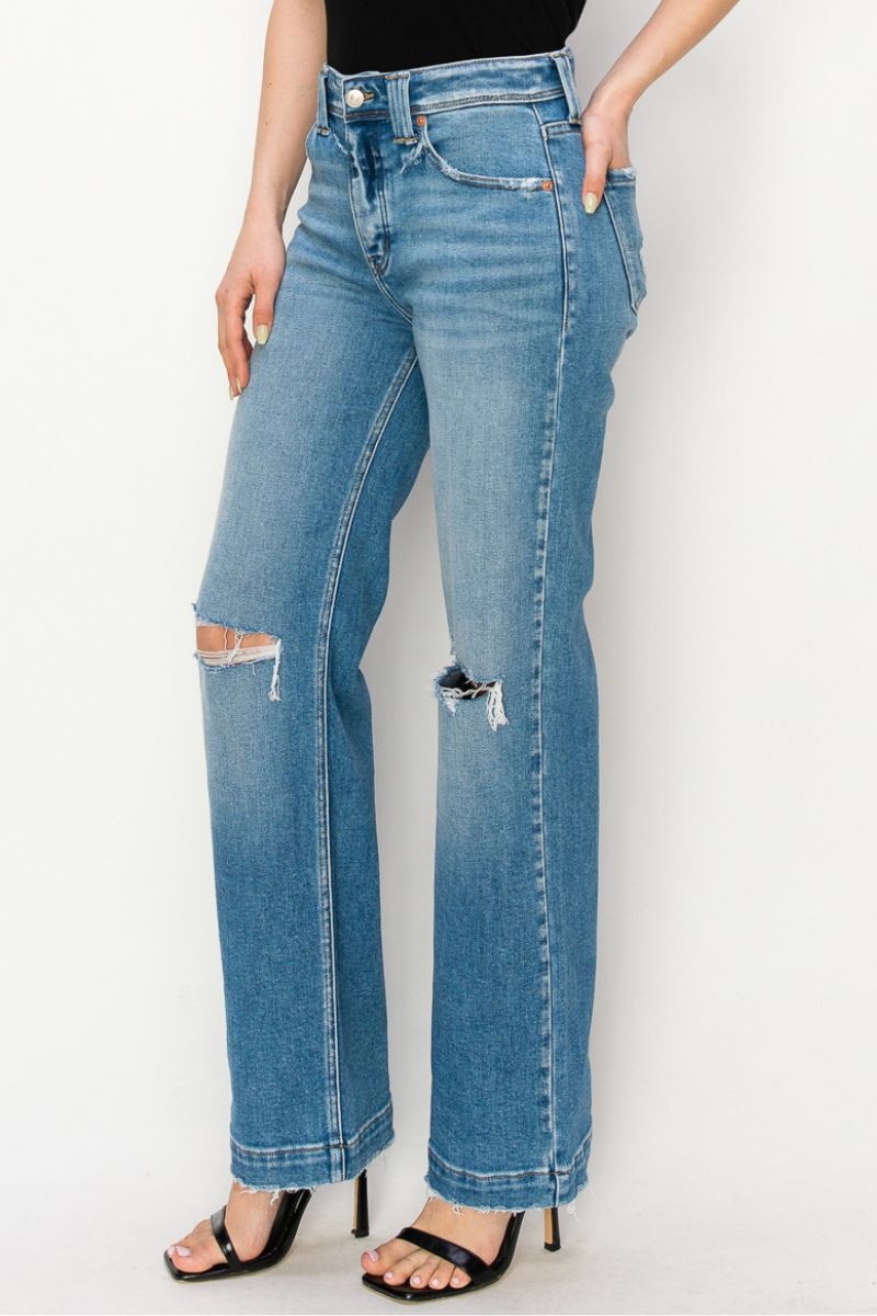 Tummy Control High Rise Relaxed Straight Leg Jeans in 13 (30) view 7 - High-Waisted - Tummy Control Jeans For Women
