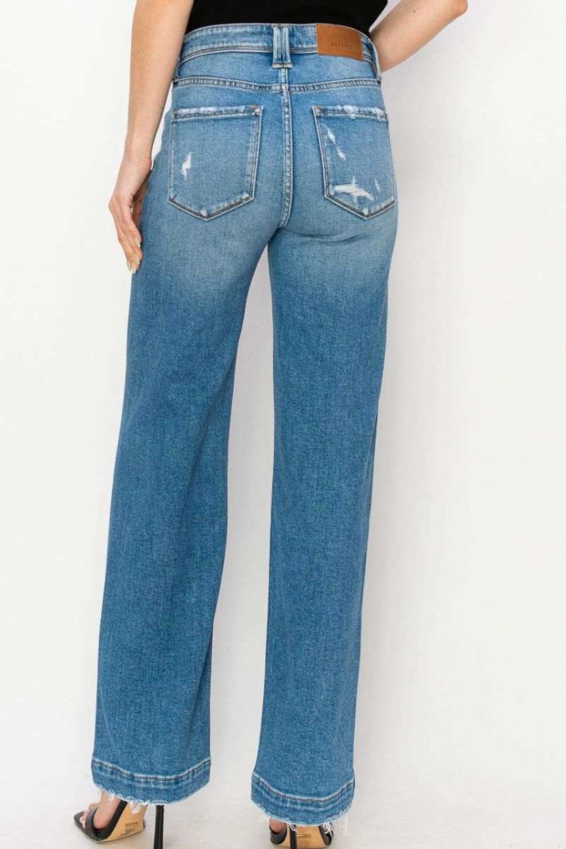 Tummy Control High Rise Relaxed Straight Leg Jeans in 15 (31) view 8 - High-Waisted - Tummy Control Jeans For Women